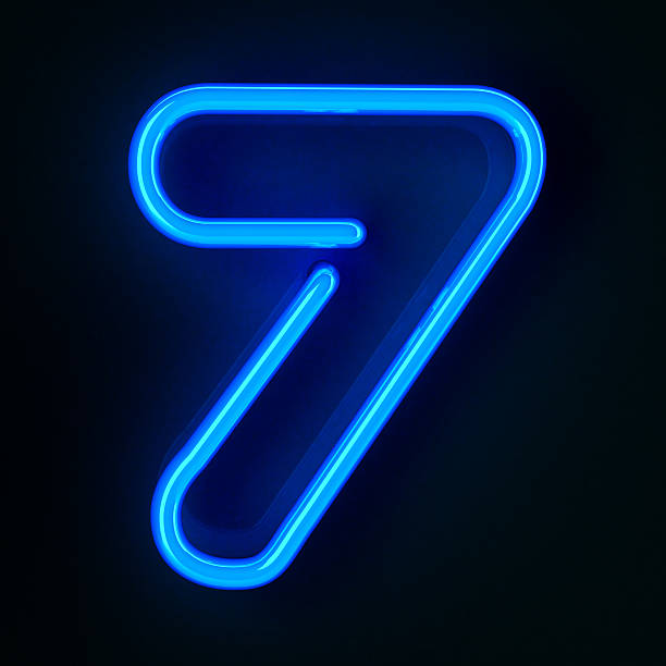 Neon Sign Number Seven stock photo