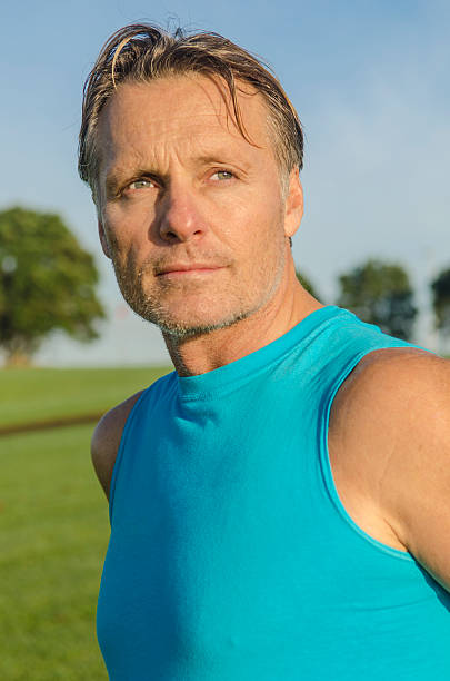 istock sporty man wearing blue top. 177344256