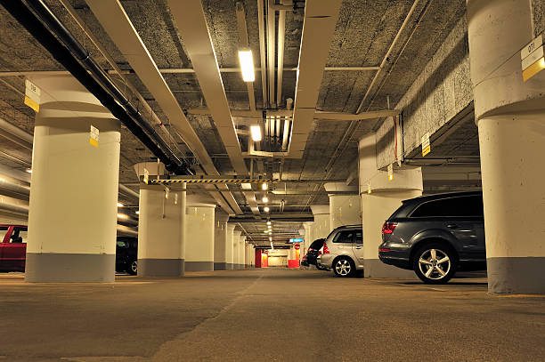 istock Underground garage with parked cars 177344786