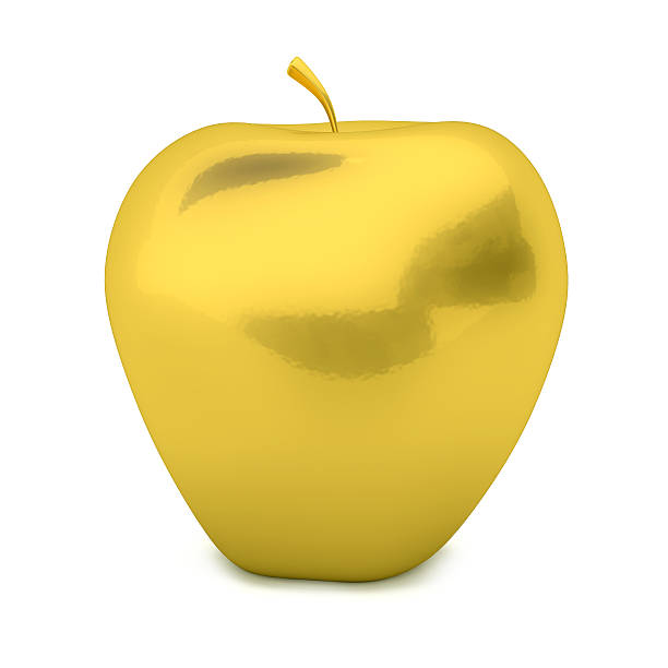 istock Abstract Food - Golden Apple isolated on white 177345998
