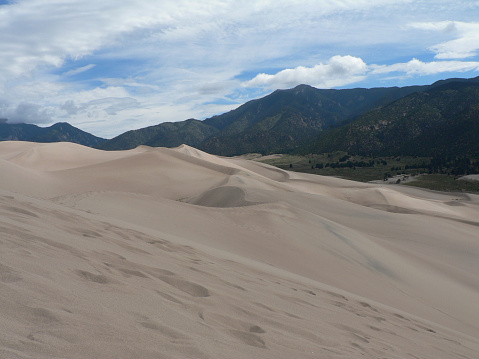The Great Sand Dunes National Park make an unusual foreground to Colorado's Sangre de Cristo Mountains.