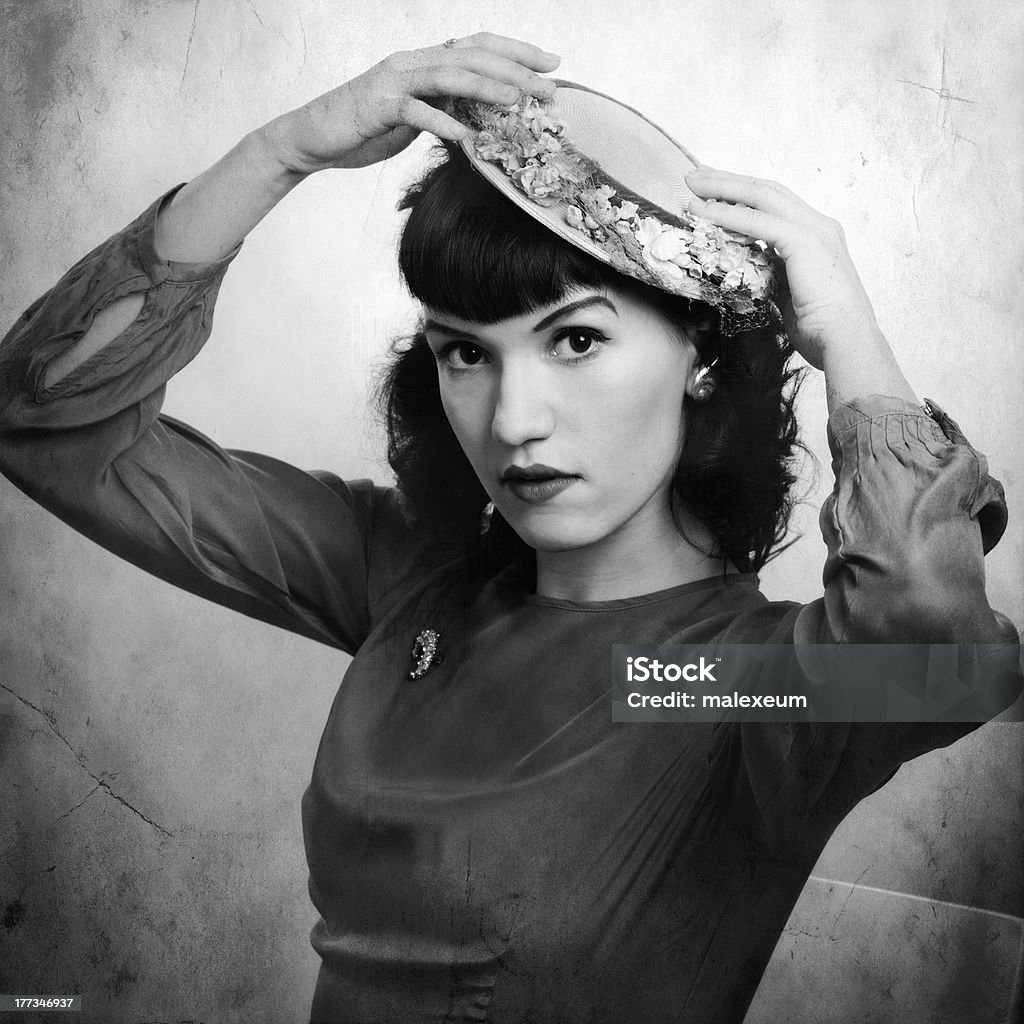 Retrato de mulher retro em 1920. - Royalty-free 1930-1939 Foto de stock