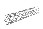 A 3D illustration of a stent isolated on white