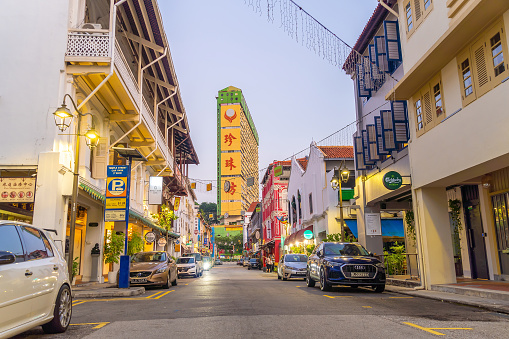 An intersection in the old town of Chiang Mai, Thailand