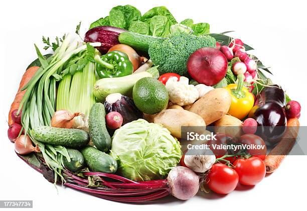 Variety Of Vegetables Are Laid Out In A Circle Stock Photo - Download Image Now - Asparagus, Autumn, Bean