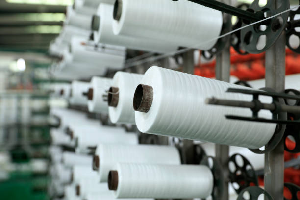 istock Packaging bag production workshop, A factory workshop where textile belts are produced 1773477361