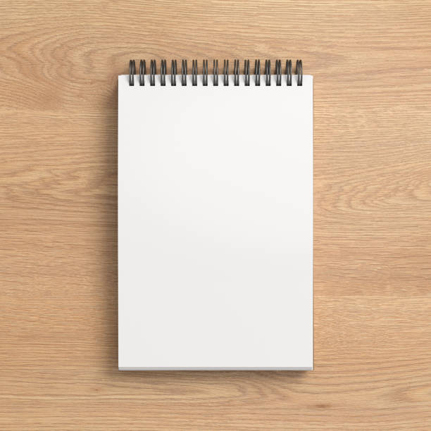 istock Notebook mockup. Blank workplace notebook. Spiral notepad on wooden background 1773480667