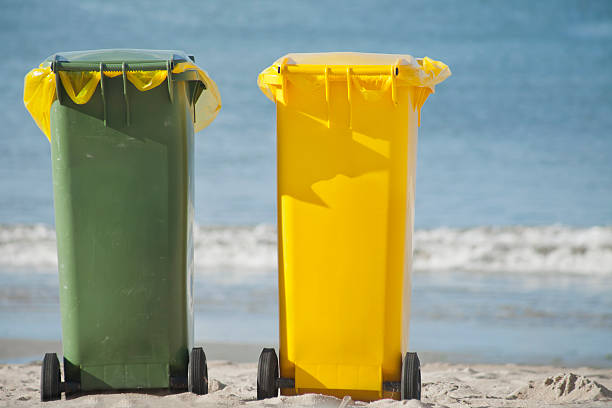 istock Recycle trash containers in the beach 177348100