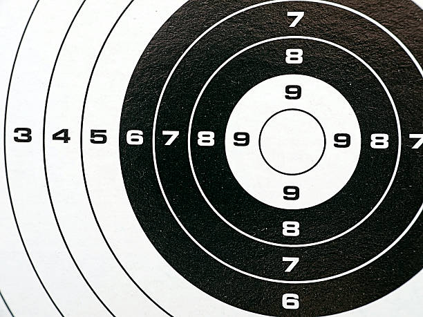 istock Black and white circular target detail closeup 177348641