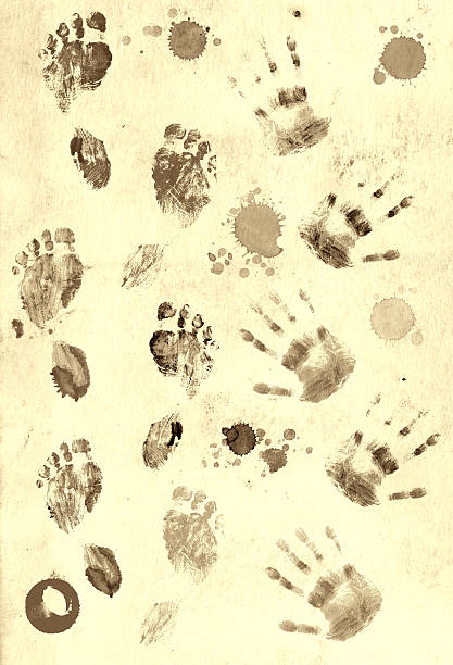 istock Prints of palms and foots 177349842