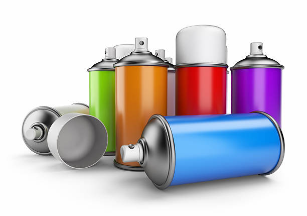 istock Colorful spray cans. 3D icon isolated 177350037