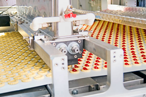 production cookie in factory stock photo