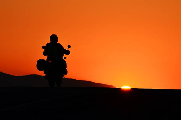 istock Motorcycle Rider at Sunset 177350369