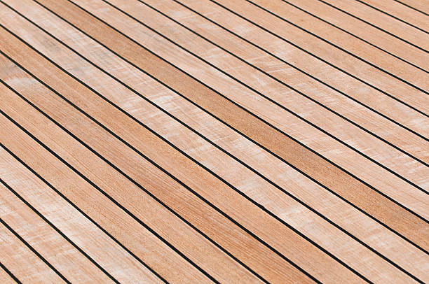 deck de madeira de teca - teak wood - fotografias e filmes do acervo