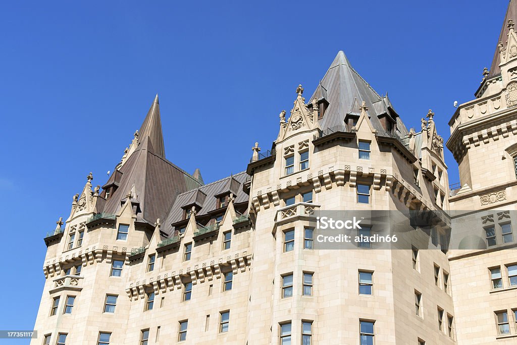 Chateau Laurier Hotel in Ottawa Chateau Laurier Hotel in Ottawa. This castle like hotel  was named after Sir Wilfred Laurier who was the Prime Minister of Canada. It opened to the public in 1912 in downtown Ottawa. Architectural Feature Stock Photo