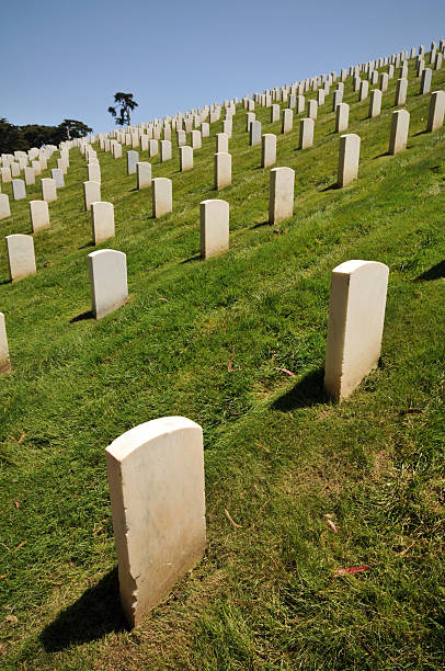 istock Rows of headstones in a cemetery 177351268