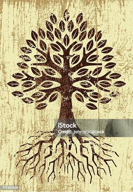 Peinture Big Tree Vecteurs libres de droits et plus d'images vectorielles de A l'abandon - A l'abandon, Arbre, Branche - Partie d'une plante