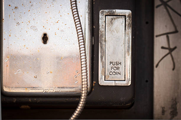 Vecchi telefoni a pagamento modifica alloggiamento - foto stock