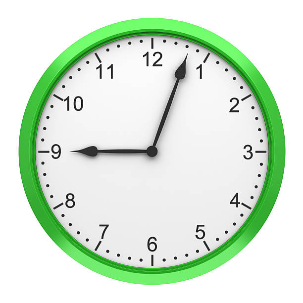 istock green round wall clock isolated on white background 177351853
