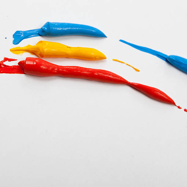 Primary Colors Paint Streaks on stock photo