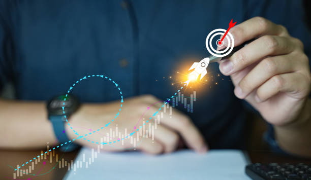 istock Concept Business goal setting, business growth path, target and planning for progress. 1773533920