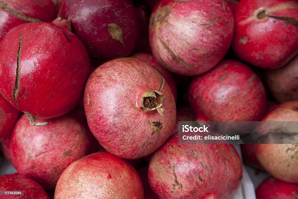 Pomegranates from farmers market at Thanksgiving Antioxidant Stock Photo