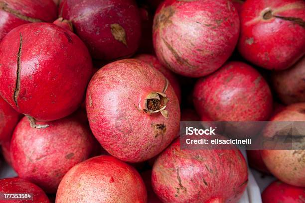 Pomegranates From Farmers Market At Thanksgiving Stock Photo - Download Image Now - Antioxidant, Autumn, Cornucopia