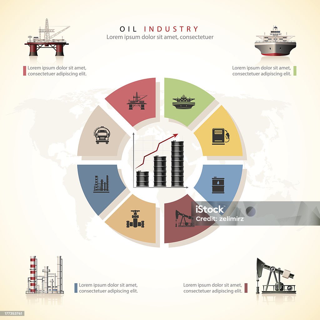 Нефтяная промышленность - Векторная графика Инфографика роялти-фри