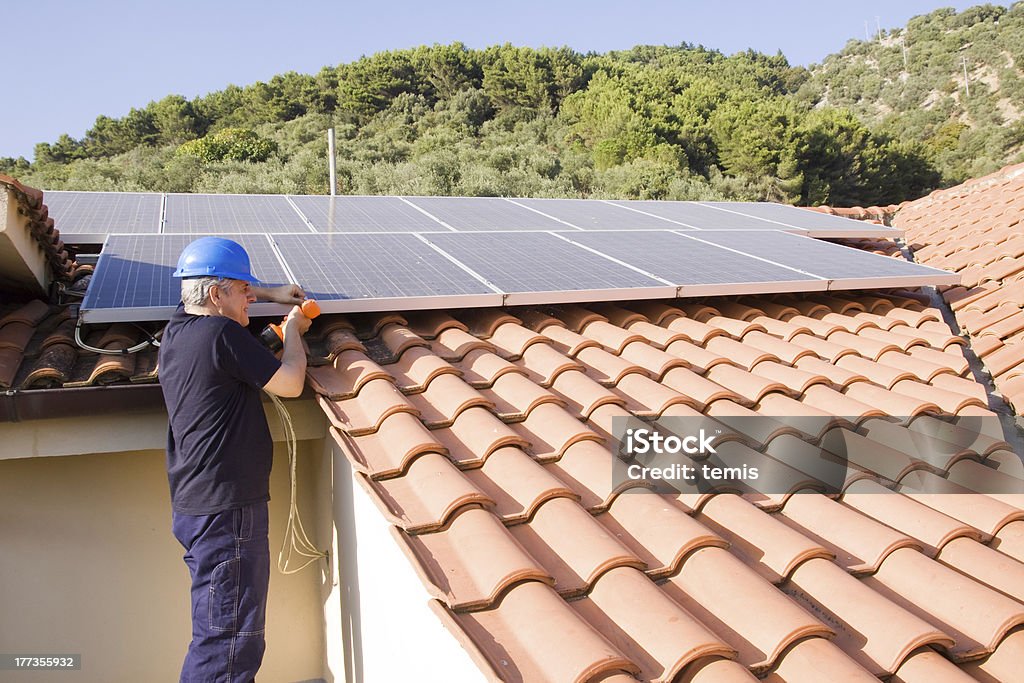 sun Energie Handwerker - Lizenzfrei Baugewerbe Stock-Foto