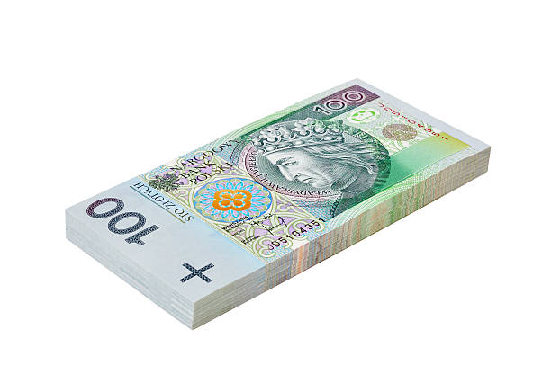 Pack of Polish Zloty bills on white Pack of Polish Zloty bills on isolated white background polish zloty photos stock pictures, royalty-free photos & images