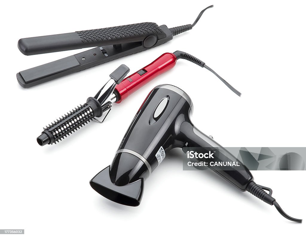 Hair Equipments Stock Photo - Download Image Now - Curling Tongs, Hair  Dryer, Red - iStock