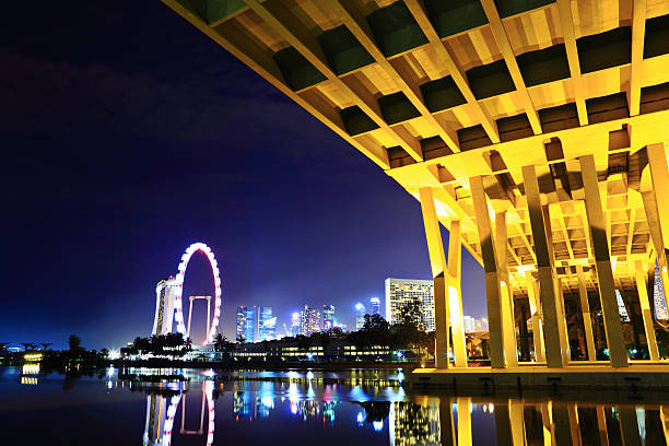 istock Singapore city and bridge at night 177356102