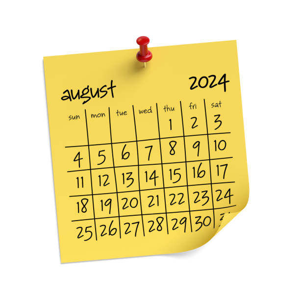 istock August 2024 Calendar. Isolated on White Background. 3D Illustration 1773573193