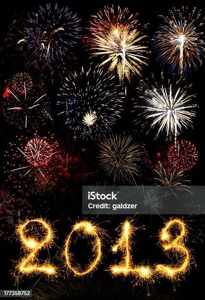 Made Of Sparks 2013 Stock Photo - Download Image Now - 2013, Abstract, Black Color