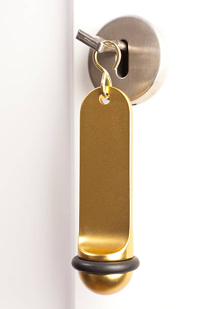 istock Hotel door lock with Key 177358754
