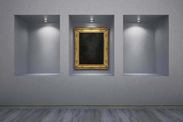 istock Art gallery with one blank picture in frame 177358803