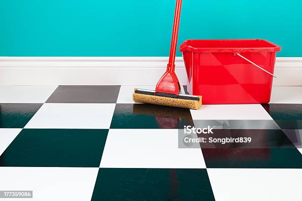 Mop And Bucket Stock Photo - Download Image Now - Linoleum, Cleaning, Flooring