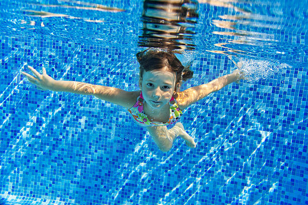 istock Happy smiling underwater child in swimming pool 177359152