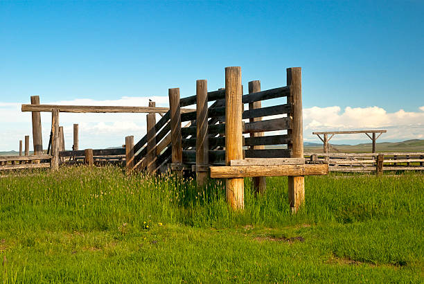istock Idaho Western Corral with blue sky and clouds 177361390