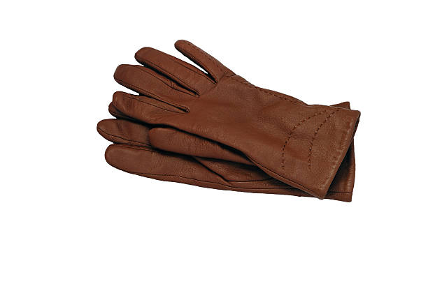 istock Women's brown Leather Key Gloves (isolated) 177361544
