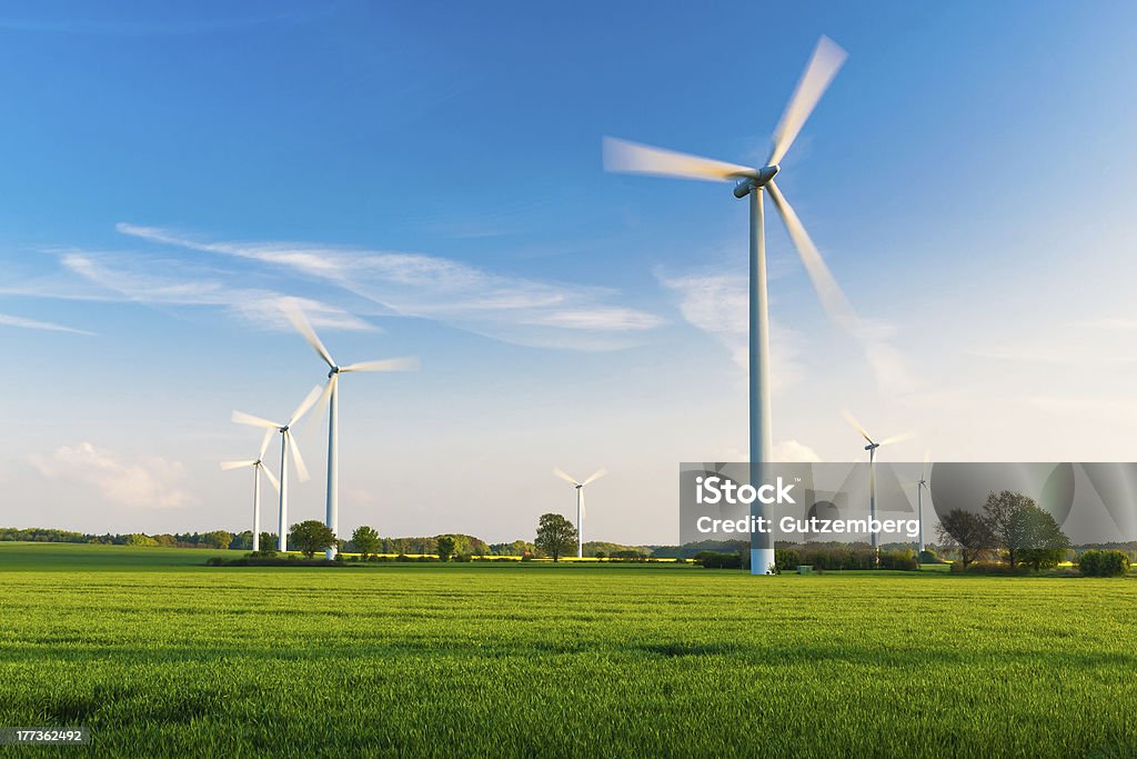 Wind Farm Onshore  Pinwheel Toy Stock Photo