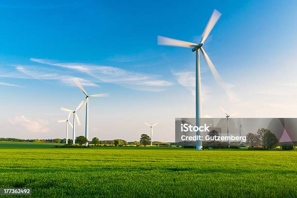 Wind Farm Onshore Stock Photo - Download Image Now - Pinwheel Toy, Wind, Meadow