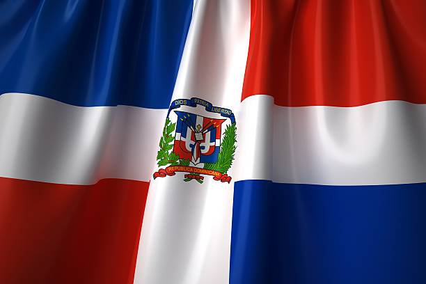 доминиканская республика флаг - dominican flag стоковые фото и изображения