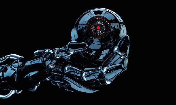 istock Stylish futuristic arm with ball camera 177364300