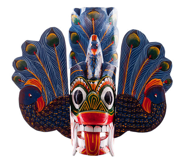 Sri Lankan head mask isolated on white background