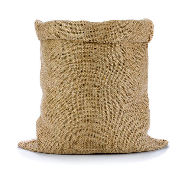 istock A full burlap sack standing up on a white background 177364712