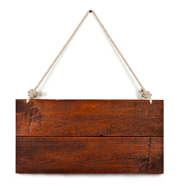 istock vintage wood sign board with rope 177365001