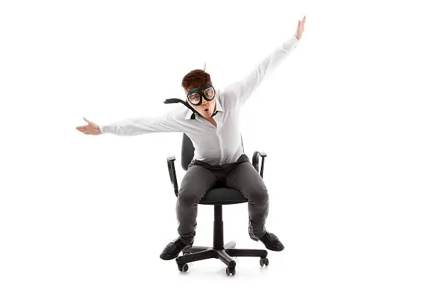 Photo of Funny young man on chair