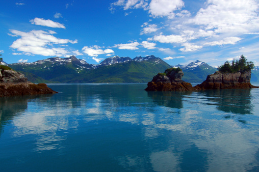 Prince William Sound is a sound of the Gulf of Alaska on the south coast of the U.S. state of Alaska. It is located on the east side of the Kenai Peninsula. Its largest port is Valdez.