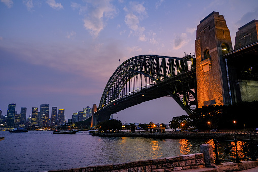 city with Sydney Harbour Bridge